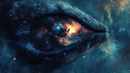Obraz premium A fantastical image of space within a large cosmic creature