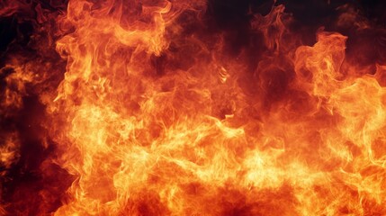 energetic fire flames of bright orange and deep red, high contrast generative ai