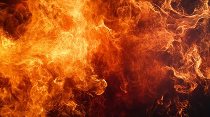 Fototapeta premium energetic fire flames of bright orange and deep red, high contrast generative ai