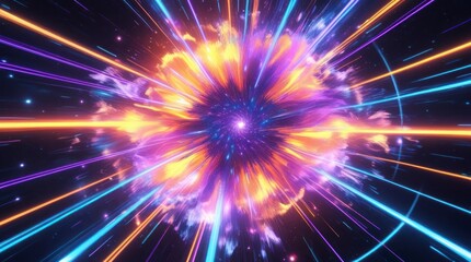 Obraz premium Vibrant high-resolution digital artwork depicts stunning futuristic data streams