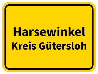 Fototapeta premium Illustration eines Stadteingangsschildes von Harsewinkel, einer Gemeinde des Kreises Gütersloh