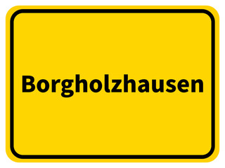 Illustration eines Stadteingangsschildes von Borgholzhausen, einer Gemeinde des Kreises Gütersloh
