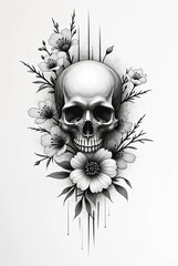 Obraz premium skull and crossbones tattoo art