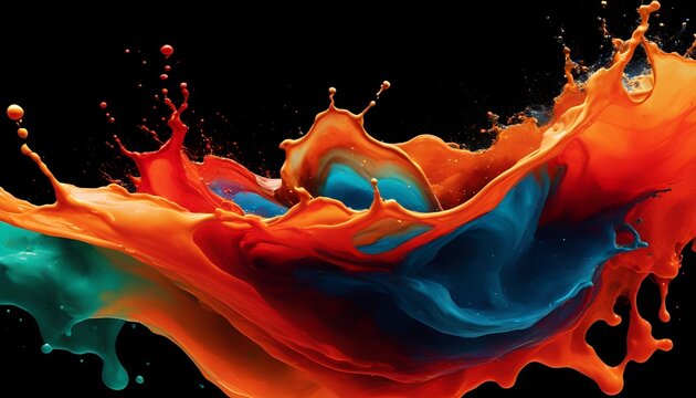 Graphic image of a blend of gradients from dynamic colorful liquid paint. Suitable for desktop computers, macbooks or smartphones