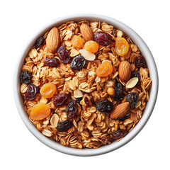Crunchy Granola Bowl with Oats, Nuts, and Dried Fruit: A Healthy and Delicious Breakfast Photography