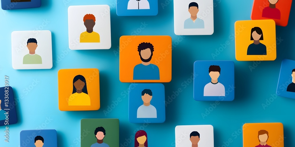 Wall mural a diverse candidate profile interface displaying diverse applicants
