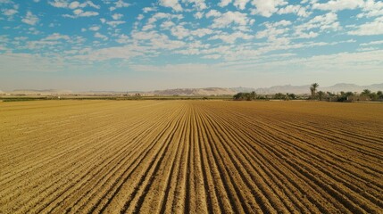 Advanced technology in use for farming in desert landscapes of Egypt