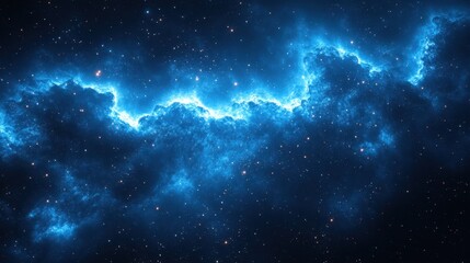 Fototapeta premium Enchanting blue nebula surrounded by distant stars in a dark universe capturing the essence of cosmic beauty