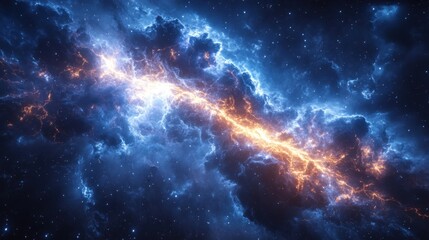 Fototapeta premium A nebula showcasing a distant star in the background surrounded by colorful cosmic clouds and celestial beauty
