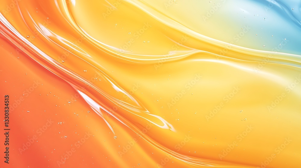 Poster vibrant abstract swirl of orange and blue hues creating a dynamic, fluid design.