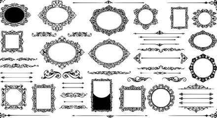 Vintage frames set isolated on white background. Decorative frame. Vector

