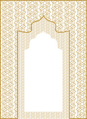 Ornate Islamic Window Frame Design In Gold