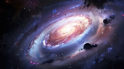Obraz premium Spiral_galaxy_space_galactic_background