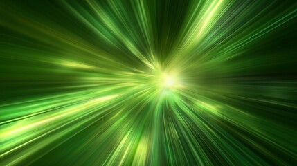 Green light rays radiating outwards from a bright illuminated center