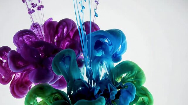 Color paint drops in water