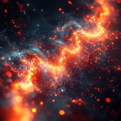 Fototapeta premium Colorful space filled with stars and cosmic elements creating a breathtaking view of the universe