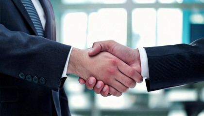 オフィスで握手するビジネスマン Generative AI