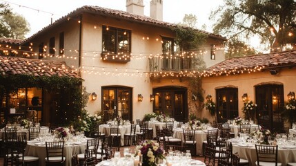 Elegant outdoor wedding reception patio