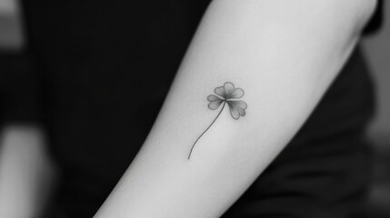 Obraz premium Small clover tattoo on forearm