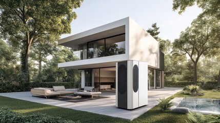 Modern home with outdoor appliance