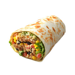 Cross section of a burrito revealing its flavorful filling