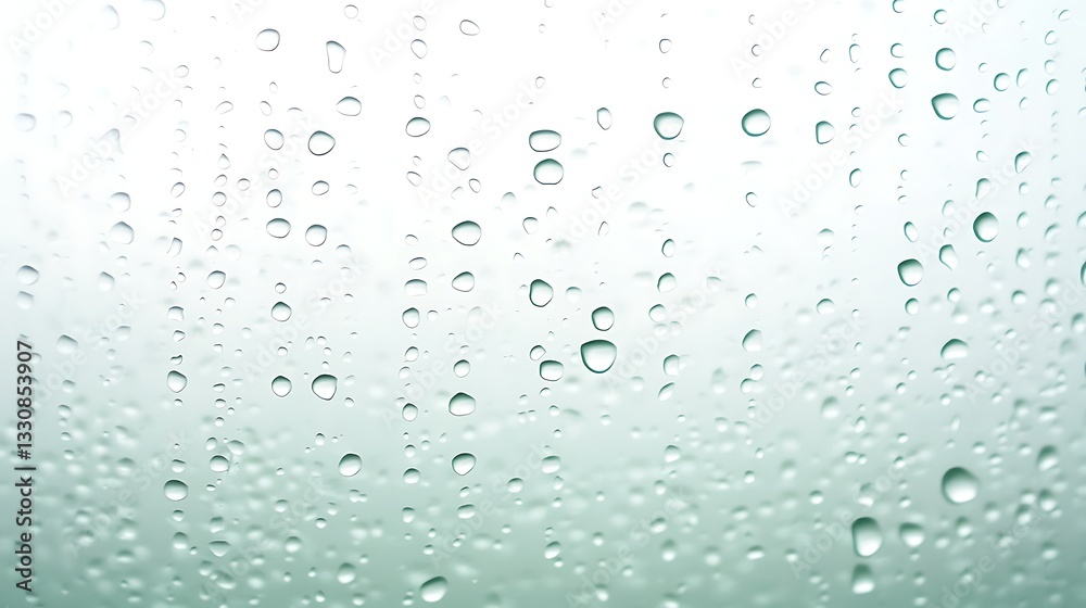 Poster close-up of water droplets on a translucent surface creating a serene, calming atmosphere.