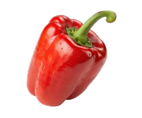 Anaheim pepper, isolated on white background, perfect for cutout images, showcasing vibrant colors and detailed texture, ideal for food photography or culinary design use