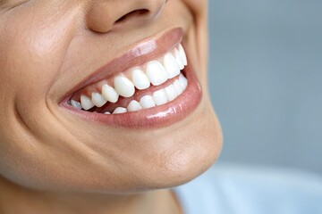 Fototapeta premium Beautiful Smile with Perfect White Teeth