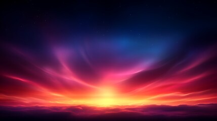 Fototapeta premium Vibrant Sunset Over Calm Ocean Waves With Rich Colors, colorful landscape view fantasy style