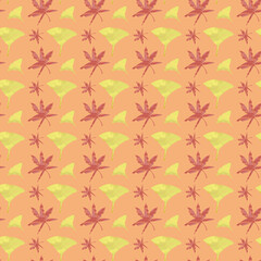 가을 단풍잎 은행잎 패턴