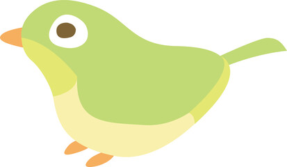 横向きのメジロのイラスト	
