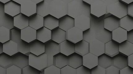 Naklejka premium Abstract 3D rendering of a dark grey hexagonal pattern, ideal for backgrounds, textures, or modern design projects.