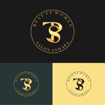 Letter TSP Beauty Logo with Ornament Circle ideas