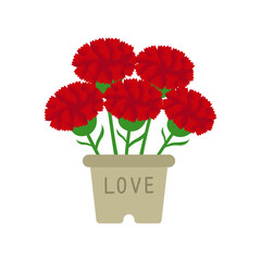 카네이션 화분 일러스트