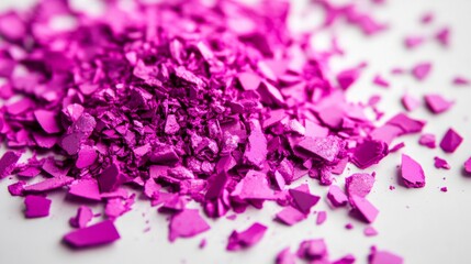 Obraz premium Crushed neon pink eyeshadow scattered on a clean white surface generative ai