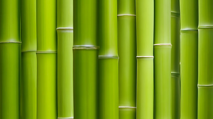 Obraz premium Clean Green Bamboo Wood Background – Natural Texture for Eco-Friendly Design, Zen, Spa, and Organic Concepts
