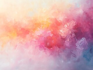 Fototapeta premium Floral theme artwork design petals and flowers watercolor painting with free space abstract background pink and orange theme