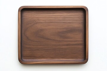 Elegant wooden tray made of walnut highlighting its rich grain and smooth finish : Generative AI
