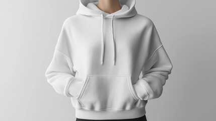mockup realistic display white hoodie