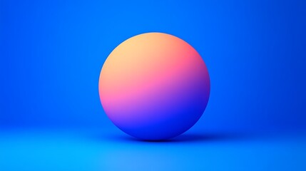 Vibrant Gradient Sphere: A 3D Render on a Blue Background AI Generated