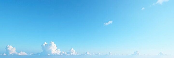 Clear, light blue sky with scattered cirrus clouds, high altitude , photo, texture
