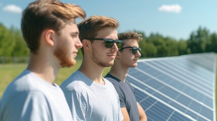 Fototapeta premium University students collaborating on solar energy research projects using modern equipment and technology to explore renewable power solutions for a sustainable future