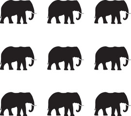 Premium vector elephants silhouettes design. 