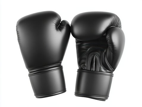 Black boxing gloves isolated on white.