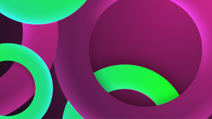 trendy purple and green gradient sleek abstract geometric circle background vector illustration