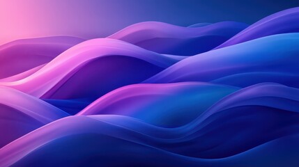 Obraz premium Abstract colorful waves with gradients of purple, blue, and pink flowing across a smooth textured surface, creating a dreamy visual effect and atmosphere