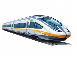 an AI Image Generator, Modern High-Speed Train on Railway Tracks w