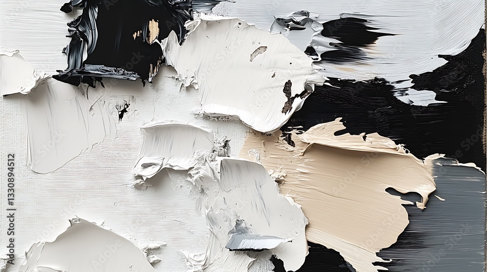 Poster vibrant abstract painting with dynamic brush strokes and contrasting colors evoking modern artistry 
