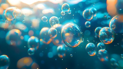30. A floating underwater bubble-filled background with a dreamy aesthetic