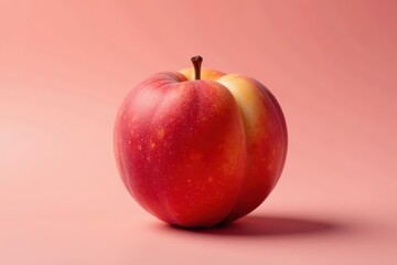 Single ripe peach, vibrant color, smooth skin, illustration, image